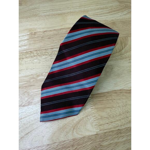 Borrelli Napoli Italian Men’s Silk Neck Tie Red Maroon Blue - Picture 1 of 10